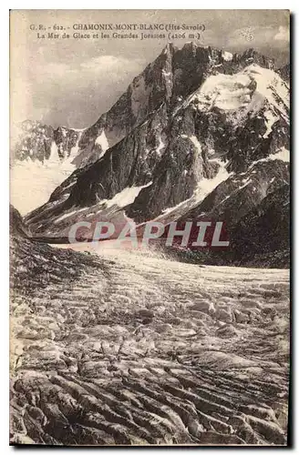 Ansichtskarte AK Chamonix Mont Blanc Hte Savoie La Mer de Glace et les Grandes Jorasses