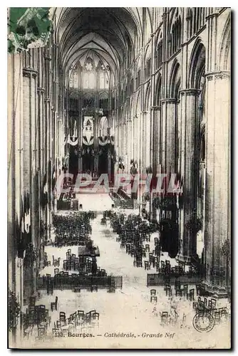 Cartes postales Bourges Cathedrale Grande Nef