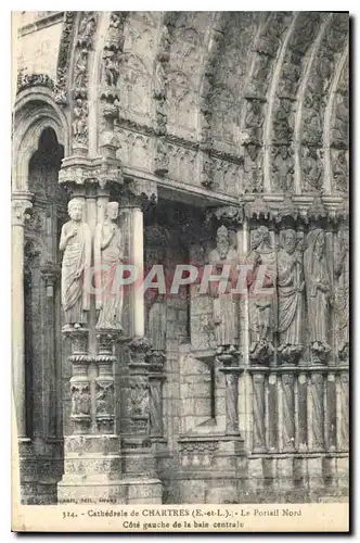 Cartes postales Cathedrale de Chartres E et L Le Portail Nord