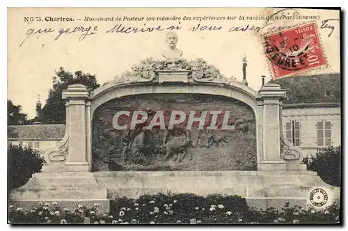 Cartes postales Chartres Monument de Pasteur