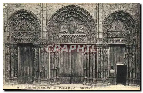 Cartes postales Cathedrale de Chartres Portail Royal