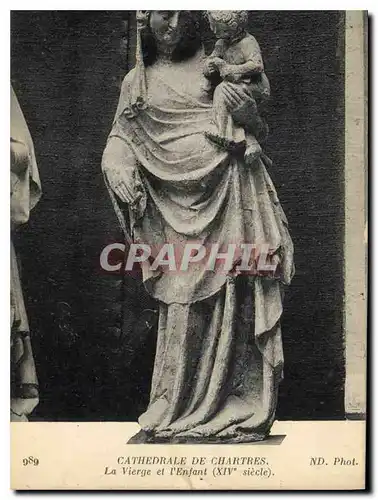 Ansichtskarte AK Cathedrale de Chartres La Vierge et l'Enfant