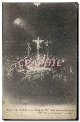 Cartes postales Dreux Chapelle Saint Louis Vitrail La Mort du Christ entre deux Larrons