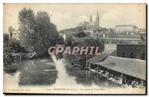 Ansichtskarte AK Chartres E et L Vue prise du Pont Neuf Lavoir