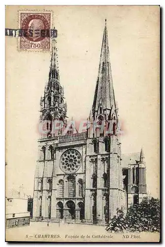 Ansichtskarte AK Chartres Facade de la Cathedrale