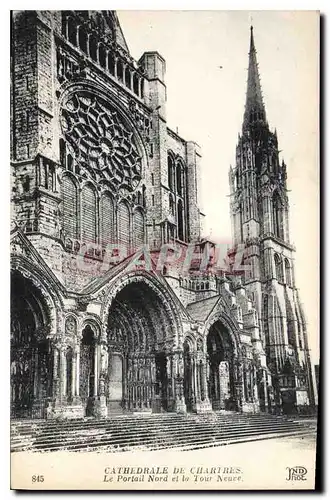 Cartes postales Cathedrale de Chartres Le Portil Nord et la Tour Neuve