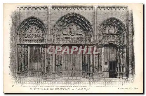 Cartes postales Cathedrale de Chartres Portail Royal