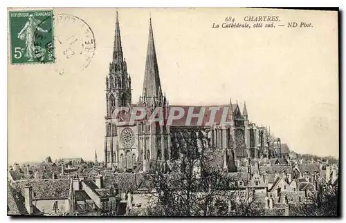 Cartes postales Chartres La Cathedrale cote sud