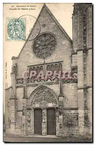 Cartes postales Environs de Dreux Facade de l'Eglise d'Anet