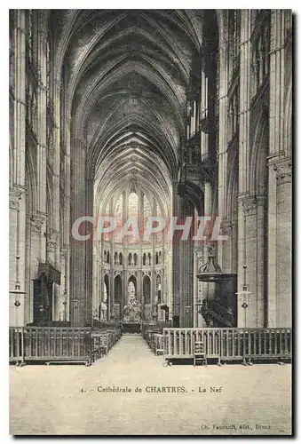 Cartes postales Cathedrale de Chartres La Nef