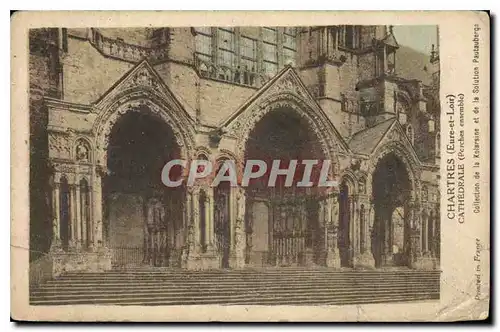 Cartes postales Chartres Eure et Loir Cathedrale Porches ensemble