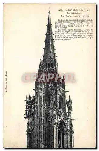 Ansichtskarte AK Chartres E et L La Cathedrale Le Clocher neuf