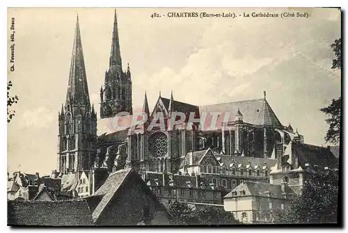 Ansichtskarte AK Chartres Eure et Loir La Cathedrale Cote Sud