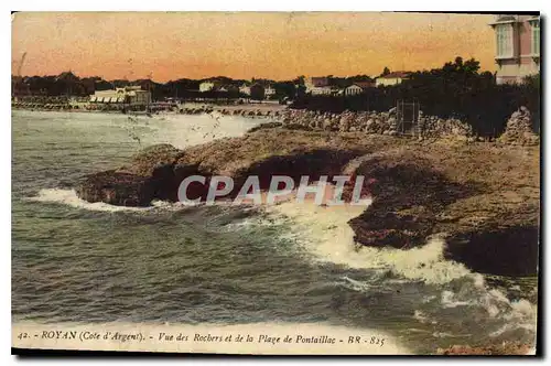 Cartes postales Royan Cote d'Argent Vue des Rochers et de la Plage de Pontaillac