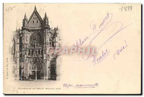 Cartes postales Cathedrale de Senlise Portail Sud Carte 1899