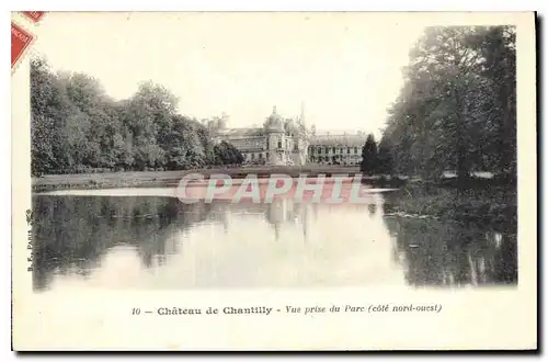 Cartes postales Chateau de Chantilly Vue prise du Parc cote nord ouest