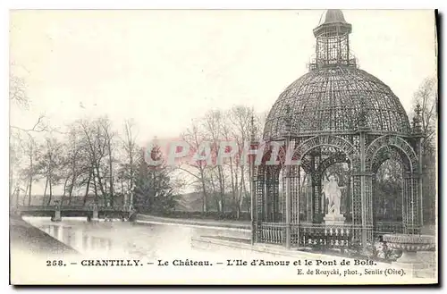 Ansichtskarte AK Chantilly Le Chateau L'lle d'Amout et le Pont de Bois