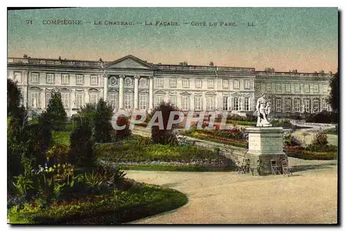 Cartes postales Compiegne Le Chateau La Facade Cote lu Parc