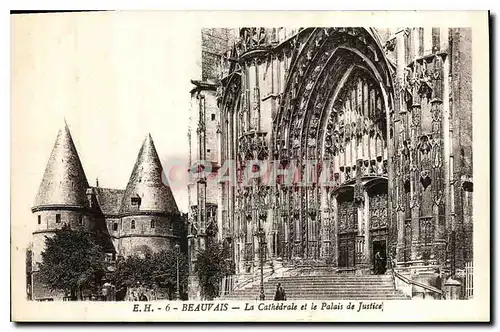 Ansichtskarte AK Beauvais la Cathedrale et le Palais de Justice