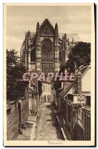 Cartes postales Beauvais la Cathedrale vue de la Rue Feutrier