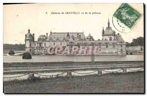 Cartes postales Chateau de Chantilly vu de la Pelouse