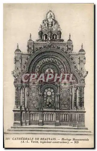 Cartes postales Cathedrale de Beauvais Horloge Monumentale