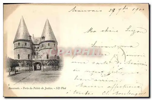 Cartes postales Beauvais Porte du Palais de Justice Carte 1900