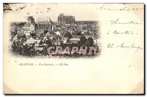 Cartes postales Beauvais vue generale Carte 1900