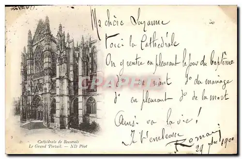 Cartes postales Cathedrale de Beauvais le Grand Portail Carte 1900