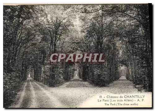 Cartes postales Chateau de Chantilly  le Parc les trois Allees