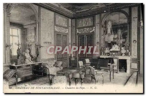 Cartes postales Palais de Fontainebleau Chambre du Pape Publicite Petrole Hahn Cheveux Coq