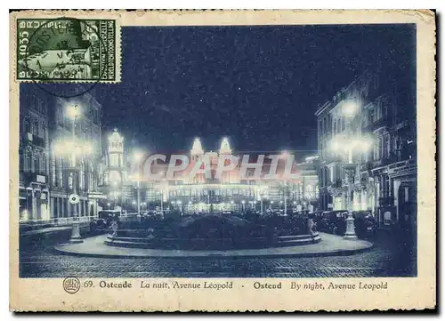 Cartes postales Ostende la Nuit Avenue Leopold