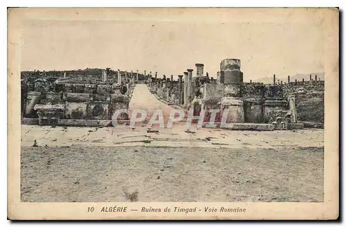 Ansichtskarte AK Algerie Ruines de Timgad Voie romaine