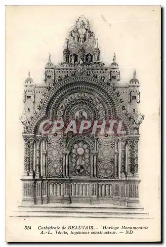 Cartes postales Cathedrale de Beauvais Horloge Monumentale A L Verite