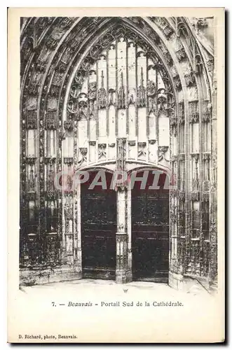 Cartes postales Beauvais Portail sud de la Cathedrale