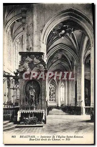 Cartes postales Beauvais Interieur de l'Eglise Saint Etienne Bas cote droit du Choeur