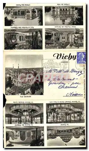 Cartes postales Vichy vue generale le parc les bords de l'Allier le pont sur l'Allier l'Etablissement Thermal de