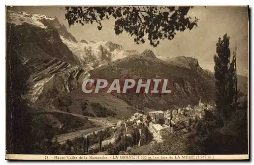 Cartes postales Haute Vallee de la Romanche la Grace en face de la Meije