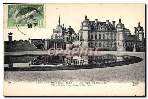 Cartes postales Chateau de Chantilly vue prise du Parterre