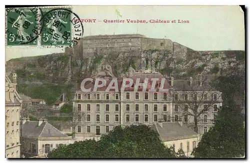 Cartes postales Belfort Quartier Vauban Chateau et Lion