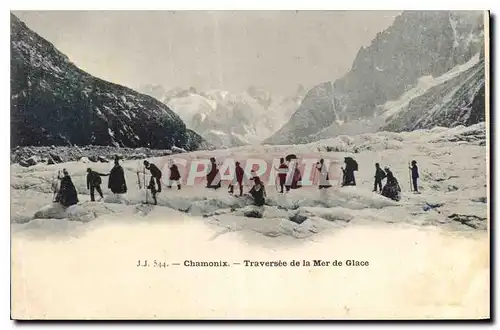 Ansichtskarte AK Chamonix Traversee de la Mer de Glace