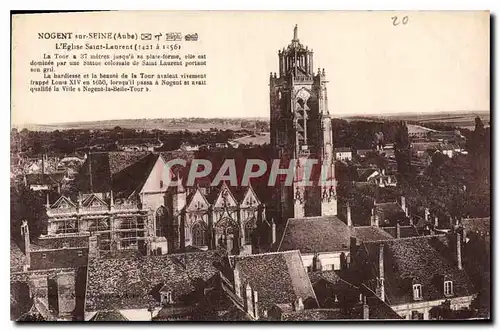 Cartes postales Nogent sur Seine Aube L'Eglise Saint Laurent