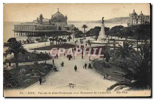 Ansichtskarte AK Nice Vue sur la Jetee Promenade et le Monument du Centenaire