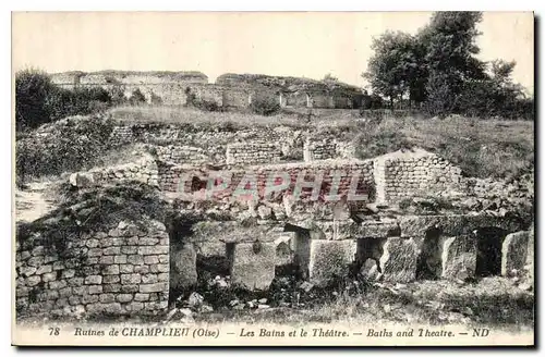 Ansichtskarte AK Ruines de Champlieu Oise Les Bains et le Theatre