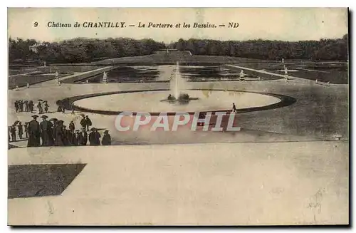 Cartes postales Chateau de Chatilly Le Parterre et les Bassins