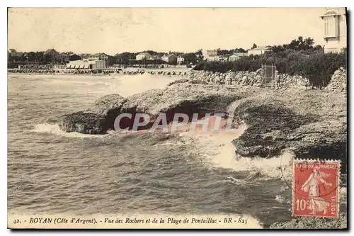 Cartes postales Royan Cote d'Argent Vue des Rochers et de la Plage de Pontaillac