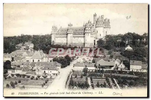 Cartes postales Pierrefonds Vue generale Cote Sud Ouest du Chateau