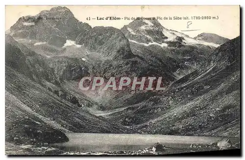 Cartes postales Lac d'Elom Pic de le Bosse et Pic de la Sebe