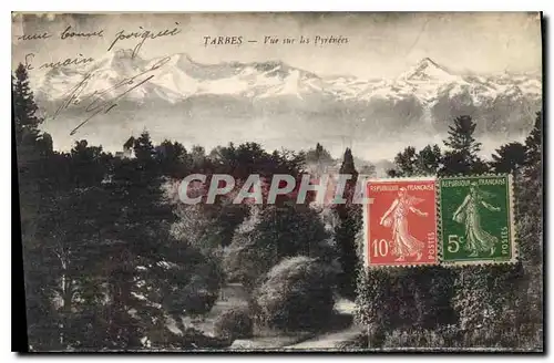 Cartes postales Tarbes Vue sur les Pyrenees