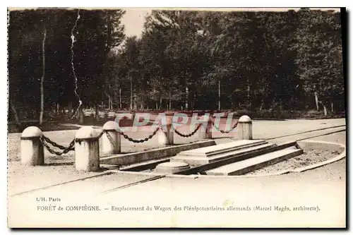 Cartes postales Foret de Compiegne Emplacement du Wagon des Plenipotentiaires allemands